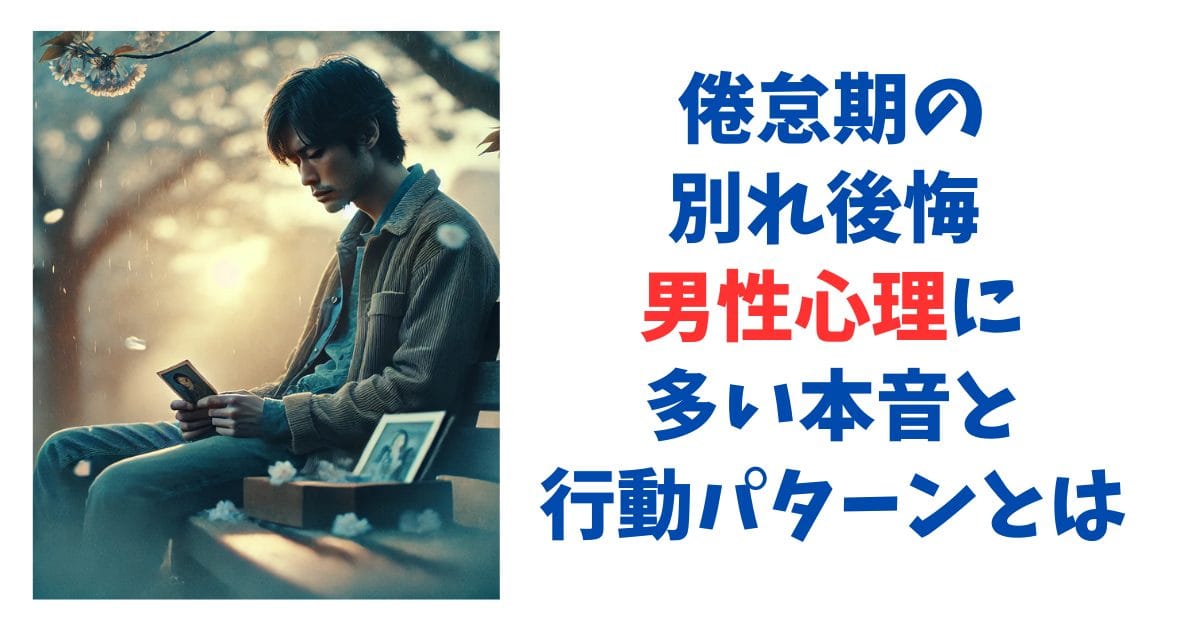 倦怠期の別れ後悔 男性心理に多い本音と行動パターンとは